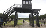 The wooden main gate leading into the former Nazi concentration camp of Stutthof, photographed in Sztutowo, Poland, July 18, 2017. (Czarek Sokolowski/AP)