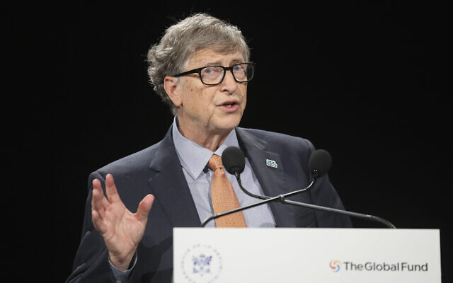 Bill Gates gestures as he speaks to the audience during the Global Fund to Fight AIDS event at the Lyon's congress hall, central France, Thursday, Oct. 10, 2019 (Ludovic Marin/Pool Photo via AP) Bill Gates gestures as he speaks to the audience during the Global Fund to Fight AIDS event at the Lyon's congress hall, central France, Thursday, Oct. 10, 2019 (Ludovic Marin/Pool Photo via AP)