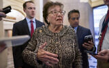 House Appropriations Committee chair Nita Lowey, a Democrat of New York, is questioned by reporters at the Capitol in Washington, March 13, 2020. (J. Scott Applewhite/AP)