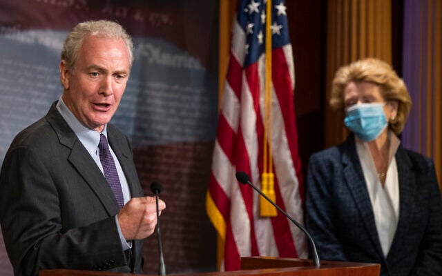 US Senator Chris Van Hollen, a Maryland Democrat, with Senator Debbie Stabenow, a Wisconsin Democrat, right, speaks during a news conference on Capitol Hill, June 16, 2020, in Washington. (AP Photo/Manuel Balce Ceneta) US Senator Chris Van Hollen, a Maryland Democrat, with Senator Debbie Stabenow, a Wisconsin Democrat, right, speaks during a news conference on Capitol Hill, June 16, 2020, in Washington. (AP Photo/Manuel Balce Ceneta)