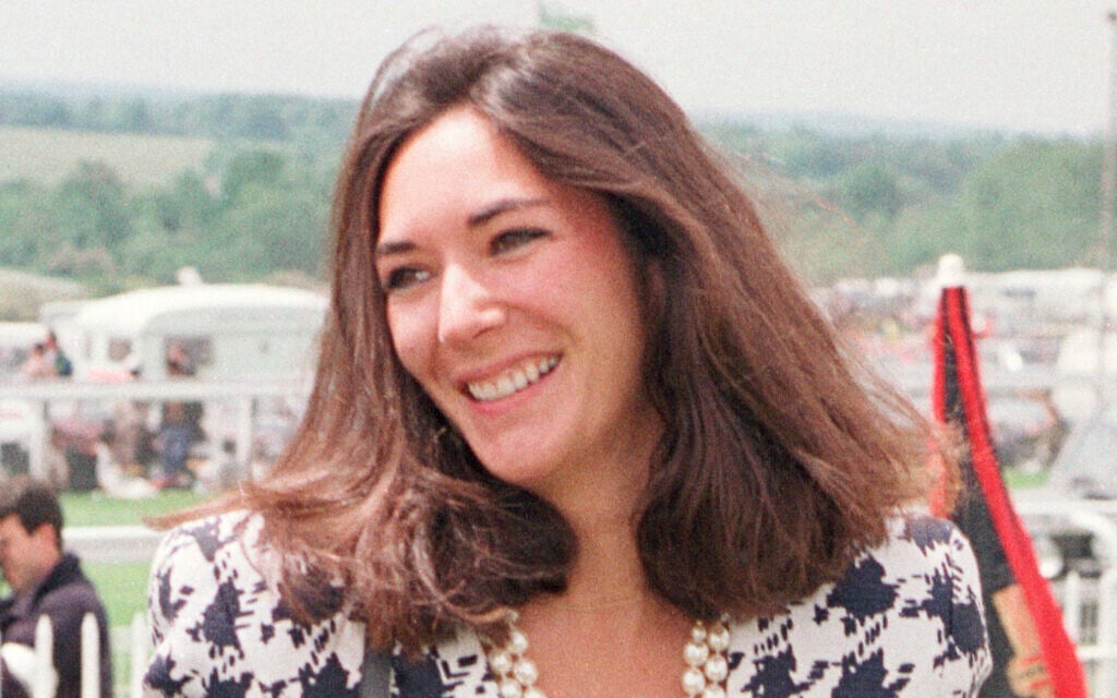 British socialite Ghislaine Maxwell arrives at Epsom Racecourse, on June 5, 1991. (Chris Ison/PA via AP, File)