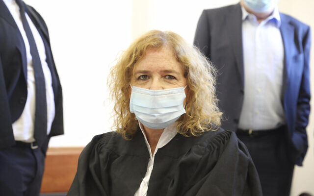 Liat Ben Ari is seen in the Jerusalem District Court, July 19, 2020. (Marc Israel/Pool Photo via AP) Liat Ben Ari is seen in the Jerusalem District Court, July 19, 2020. (Marc Israel/Pool Photo via AP)
