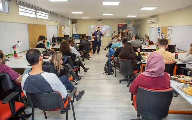 '50:50 Startups’ first cohort at Azrieli College of Engineering in March (Courtesy) '50:50 Startups’ first cohort at Azrieli College of Engineering in March (Courtesy)