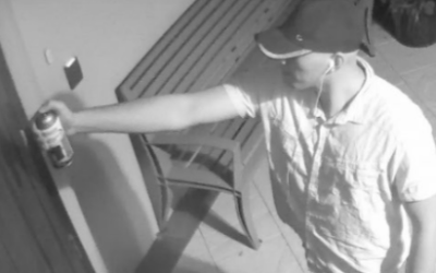 Vincent Martinez caught spray-painting swastikas and other anti-Semitic graffiti at a synagogue in Sarasota, Florida, in July 2020. (Sarasota county sheriff's office)