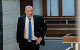 Interior Minister Aryeh Deri in the Knesset building, on March 3, 2020. (Yonatan Sindel/Flash90)
