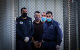 Shaban Titi is brought to the courtroom for his sentence at the Ofer military court near the West Bank city of Ramallah on July 6, 2020. (Flash90)