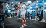 Israeli exercise at the Holmes Place gym and country club  in Modiin on July 14, 2020. (Yossi Aloni/Flash90)