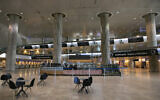 The empty arrival hall at Ben Gurion Airport on June 12, 2020.
(Olivier Fitoussi/Flash90)