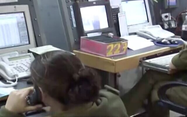Screen capture from video of IDF lookouts monitoring security systems. (Channel 12 news) Screen capture from video of IDF lookouts monitoring security systems. (Channel 12 news)