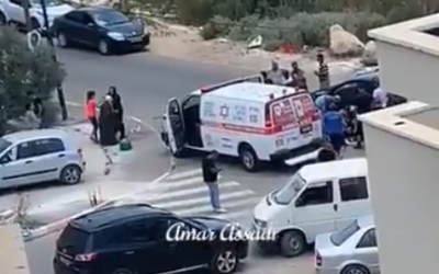 The scene of a fatal shooting incident in the local council of Zemer on July 7, 2020. (Screen capture: Twitter)