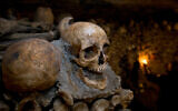 Illustrative: A skull in the catacombs of Paris, France, on October 14, 2014. (AP Photo/Francois Mori)