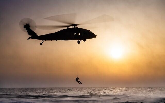Soldiers from the Israeli Air Force's elite Unit 669 take part in an exercise in an undated photograph. (Israel Defense Forces)