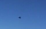 Video shared by Iran's IRIB news agency claims to show a fighter jet menacing a Mahan Air flight over Syria, July 23, 2020. (Screen capture: IRIB)