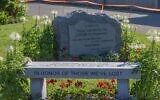 The COVID-19 memorial installed at Baker Street Jewish Cemeteries in Boston, Massachusetts, July 12, 2020 (Elan Kawesch/The Times of Israel)