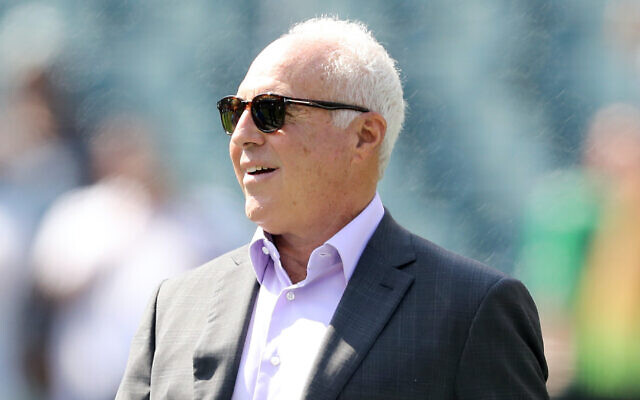 Philadelphia Eagles owner Jeffrey Lurie walks on the field before a game against the Detroit Lions at Lincoln Financial Field in Philadelphia, Sept. 22, 2019. (Elsa/Getty Images via JTA) Philadelphia Eagles owner Jeffrey Lurie walks on the field before a game against the Detroit Lions at Lincoln Financial Field in Philadelphia, Sept. 22, 2019. (Elsa/Getty Images via JTA)