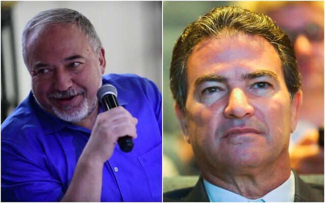 (L) Yisrael Beytenu chairman Avigdor Liberman speaks during a faction meeting in Tel Aviv on June 7, 2020. (Tomer Neuberg/Flash90) Head of the Mossad Yossi Cohen speaks at a Cyber conference at Tel Aviv University on June 24, 2019. (Flash90) (L) Yisrael Beytenu chairman Avigdor Liberman speaks during a faction meeting in Tel Aviv on June 7, 2020. (Tomer Neuberg/Flash90) Head of the Mossad Yossi Cohen speaks at a Cyber conference at Tel Aviv University on June 24, 2019. (Flash90)