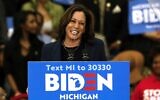 Illustrative: California Senator Kamala Harris endorses Democratic presidential candidate Joe Biden during a campaign rally at Renaissance High School in Detroit, Michigan, on March 9, 2020. (Jeff Kowalsky/AFP)
