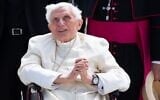 This photo taken on June 22, 2020, shows former pope Benedict XVI at the airport in Munich, southern Germany, after visiting his brother. (Sven Hoppe / POOL / AFP)