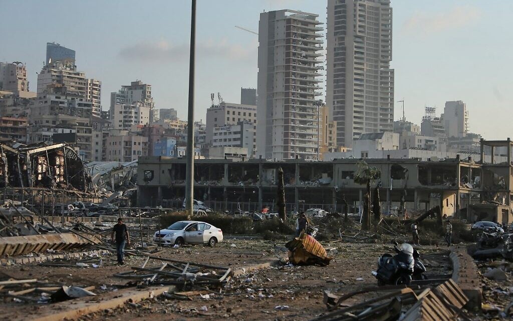 The scene of an explosion at the port in the Lebanese capital Beirut on August 4, 2020 (STR / AFP) The scene of an explosion at the port in the Lebanese capital Beirut on August 4, 2020 (STR / AFP)