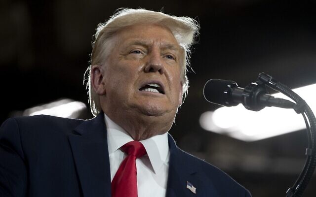 US President Donald Trump speaks after touring the Whirlpool Corporation Manufacturing Plant in Clyde, Ohio, on August 6, 2020. (Jim Watson/AFP) US President Donald Trump speaks after touring the Whirlpool Corporation Manufacturing Plant in Clyde, Ohio, on August 6, 2020. (Jim Watson/AFP)