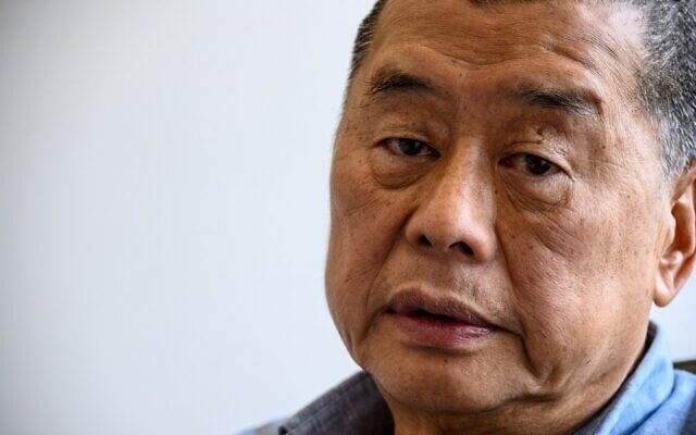 Pro-democracy media mogul Jimmy Lai poses for a photograph during an interview with AFP at the Next Digital offices in Hong Kong, June 16, 2020. (Anthony Wallace/AFP) Pro-democracy media mogul Jimmy Lai poses for a photograph during an interview with AFP at the Next Digital offices in Hong Kong, June 16, 2020. (Anthony Wallace/AFP)