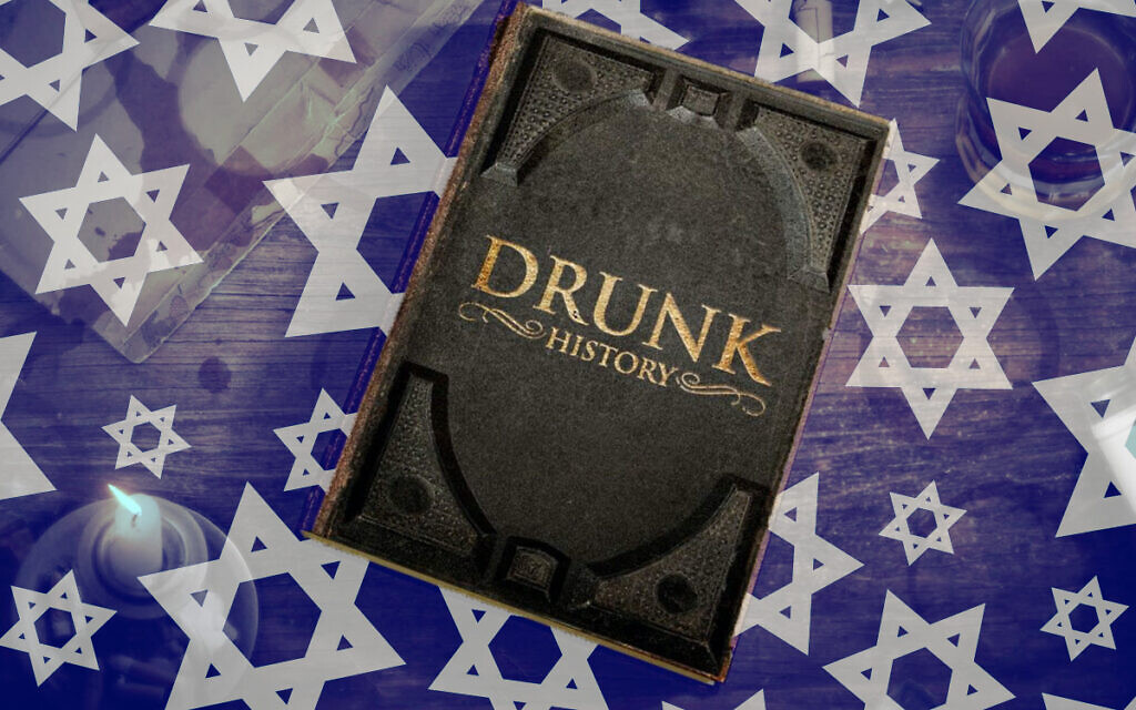 A copy of ‘Drunk History’ on a background of Jewish stars. (Getty Images / Emily Burack for Alma/ via JTA) A copy of ‘Drunk History’ on a background of Jewish stars. (Getty Images / Emily Burack for Alma/ via JTA)