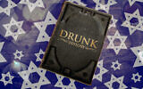 A copy of ‘Drunk History’ on a background of Jewish stars. (Getty Images / Emily Burack for Alma/ via JTA)