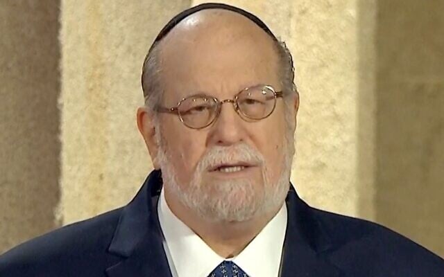 Rabbi Aryeh Spero addresses the virtual Republican convention on August 26, 2020. (Courtesy of the Committee on Arrangements for the 2020 Republican National Committee via Getty Images via JTA) Rabbi Aryeh Spero addresses the virtual Republican convention on August 26, 2020. (Courtesy of the Committee on Arrangements for the 2020 Republican National Committee via Getty Images via JTA)