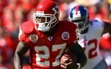 Kansas Chiefs running back Larry Johnson carries the ball during the game at Arrowhead Stadium in Kansas City, Missouri, October 4, 2009. (Jamie Squire/Getty Images via JTA)