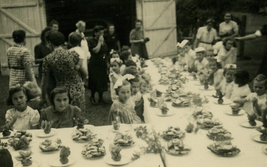 A party for the children interned in the women's camp at Beau Bassin, Mauritius. (Courtesy Ghetto Fighters’ House Archives, Israel)