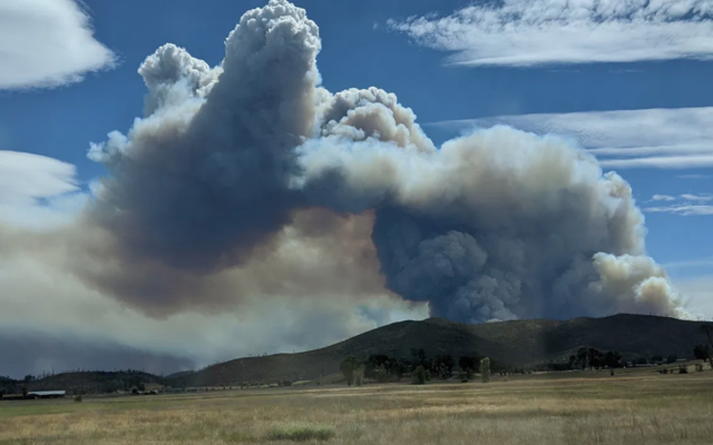 A fire in Napa County as seen from Middletown in Lake County, Calif., Aug. 19, 2020. (Jade May via JTA) A fire in Napa County as seen from Middletown in Lake County, Calif., Aug. 19, 2020. (Jade May via JTA)