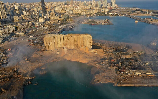 Smoke rises from the scene of the explosion in the seaport of Beirut, Lebanon, August 5, 2020. (AP/Hussein Malla, File) Smoke rises from the scene of the explosion in the seaport of Beirut, Lebanon, August 5, 2020. (AP/Hussein Malla, File)