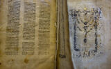 A Jewish manuscript smuggled into Israel from Damascus in a Mossad spy operation in the early 1990s, in Jerusalem, October 5, 2014. (AP Photo/Sebastian Scheiner)