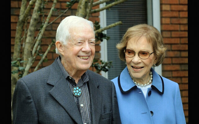 In this image from video, former president Jimmy Carter and former first lady Rosalynn Carter, seen in a photo as they speak on audio only, during the second night of the Democratic National Convention on Aug. 18, 2020. (Democratic National Convention via AP) In this image from video, former president Jimmy Carter and former first lady Rosalynn Carter, seen in a photo as they speak on audio only, during the second night of the Democratic National Convention on Aug. 18, 2020. (Democratic National Convention via AP)