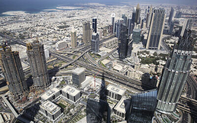 A general view of Dubai is shown from the Burj Khalifa tower, the world's tallest building, in Dubai, United Arab Emirates, November 8, 2016.  (AP Photo/Jon Gambrell/File)