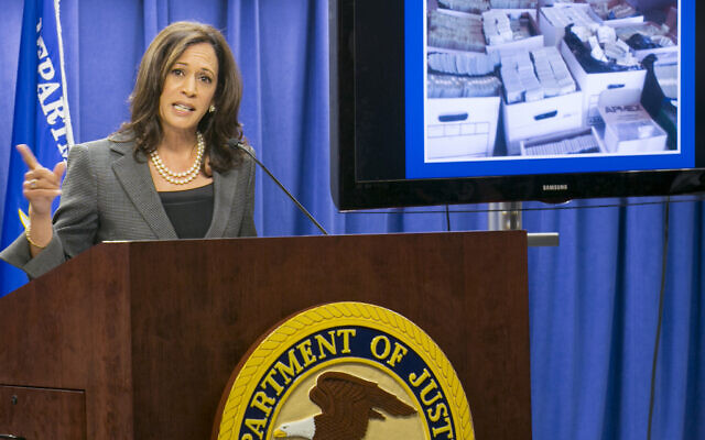 California Attorney Kamala Harris takes questions from the media a raid early in the day in downtown Los Angeles, Wednesday, Sept. 10, 2014. (AP Photo/Damian Dovarganes) California Attorney Kamala Harris takes questions from the media a raid early in the day in downtown Los Angeles, Wednesday, Sept. 10, 2014. (AP Photo/Damian Dovarganes)