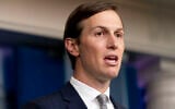 US President Donald Trump's White House senior adviser Jared Kushner at a press briefing in the White House in Washington, August 13, 2020 (AP Photo/Andrew Harnik)