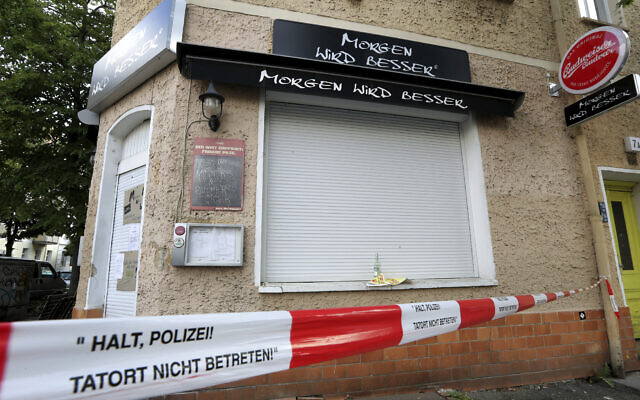 Exterior view of the burnt out bar 'Morgen Wird Besser' (Tomorrow will be better) pictured in Berlin, Germany, Aug. 19, 2020. (AP Photo/Michael Sohn) Exterior view of the burnt out bar 'Morgen Wird Besser' (Tomorrow will be better) pictured in Berlin, Germany, Aug. 19, 2020. (AP Photo/Michael Sohn)