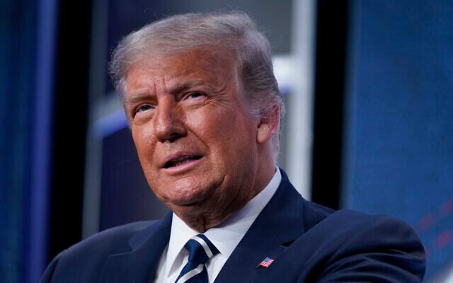 US President Donald Trump speaks to the 2020 Council for National Policy Meeting, August 21, 2020, in Arlington, Virginia. (AP Photo/Evan Vucci) US President Donald Trump speaks to the 2020 Council for National Policy Meeting, August 21, 2020, in Arlington, Virginia. (AP Photo/Evan Vucci)