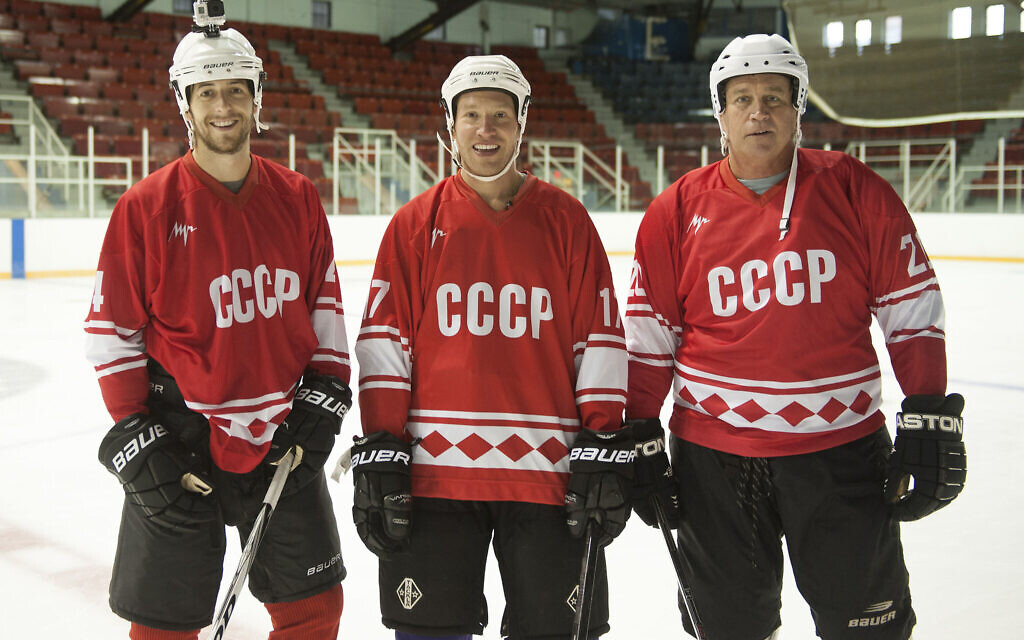 From left: Producer Liam Satre-Meloy, Director Gabe Polsky and Tom Bernard, Co-President of Sony Pictures Classics seen at 'Red Army' skating event on Saturday, September 6, 2014, in Toronto, Ontario. (Photo by Arthur Mola/Invision/AP)