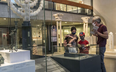One of the VIP tours set up with staff at the Israel Museum on the occasion of its reopening following the extended coronavirus closure (Courtesy Israel Museum)