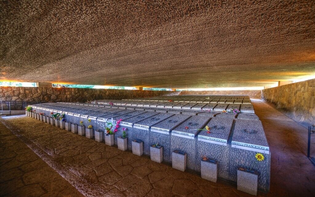 The site of the Fosse Adreatine massacre of 1944 has become a memorial to the 335 victims buried in the disused quarries. (Italian Defense Ministry)