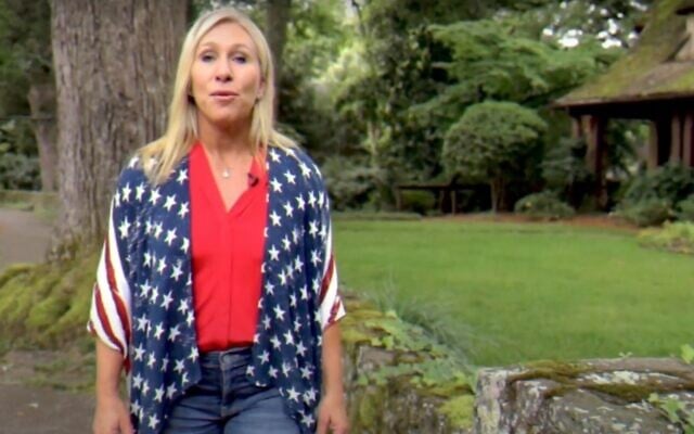 Screen capture from video of Marjorie Taylor Greene, a Republican candidate for Congress. (YouTube)