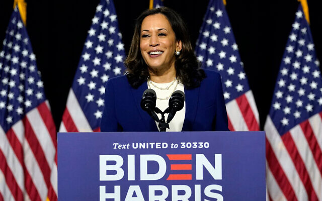 Senator Kamala Harris, a California Democrat, speaks after Democratic presidential candidate Joe Biden introduced her as his running mate during a campaign event at Alexis Dupont High School in Wilmington, Delaware, August 12, 2020. (AP Photo/Carolyn Kaster) Senator Kamala Harris, a California Democrat, speaks after Democratic presidential candidate Joe Biden introduced her as his running mate during a campaign event at Alexis Dupont High School in Wilmington, Delaware, August 12, 2020. (AP Photo/Carolyn Kaster)