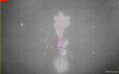 The 'Lahav Or' (Blade of light) laser system shoots down arson balloons from Gaza in a video released by Border Police. (Screenshot/Border Police)