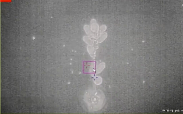 The 'Lahav Or' (Blade of light) laser system shoots down arson balloons from Gaza in a video released by Border Police. (Screenshot/Border Police)