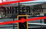 A banner reading "Hitler was right" on a bridge in Arizona. (Screenshot/KPNX 12News)