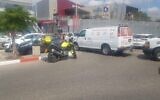The scene of a deadly traffic accident in Rishon Lezion on August 21, 2020. (Magen David Adom)