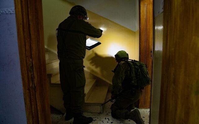Israeli troops in the northern West Bank village of Rujeeb measure the home of a suspected Palestinian terrorist who allegedly stabbed to death an Israeli man the day before, on August 27, 2020. (Israel Defense Forces) Israeli troops in the northern West Bank village of Rujeeb measure the home of a suspected Palestinian terrorist who allegedly stabbed to death an Israeli man the day before, on August 27, 2020. (Israel Defense Forces)