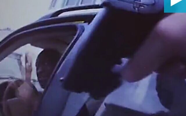A still from the police bodycam video showing an officer pointing his gun at George Floyd (Screencapture/Daily Mail) A still from the police bodycam video showing an officer pointing his gun at George Floyd (Screencapture/Daily Mail)